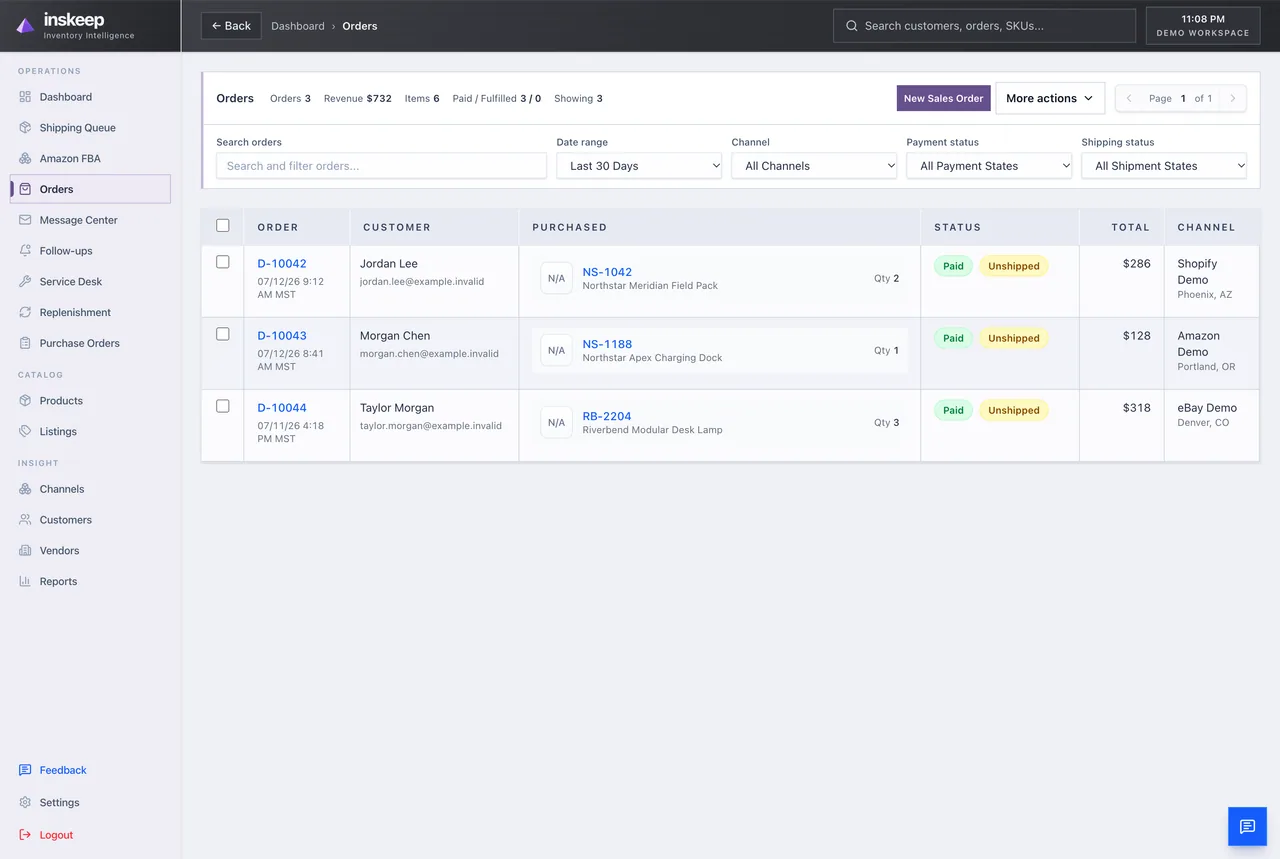 Bring every channel order into one operating queue